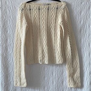 A/X Armani Exchange Merino Wool Angora Rabbit Hair Cable Knit Sweater